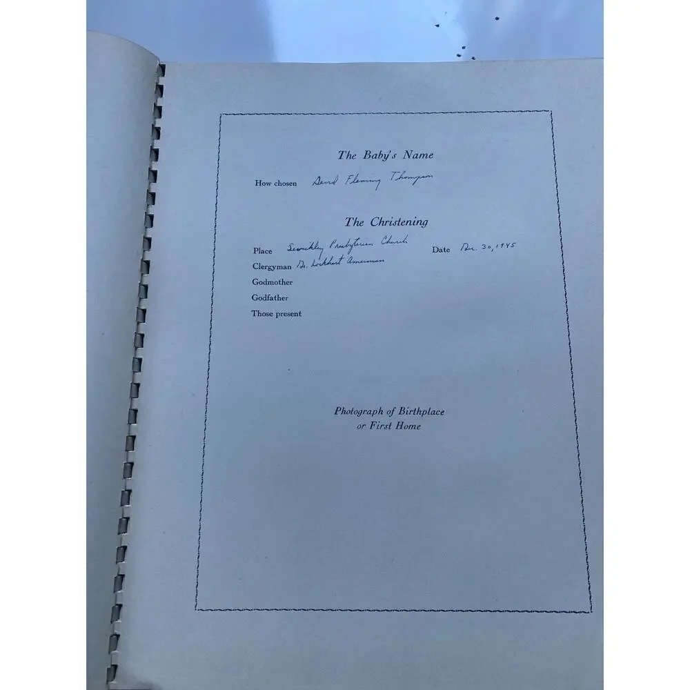 1941 Vintage The Good Housekeeping Baby Book *Partially Filled In*